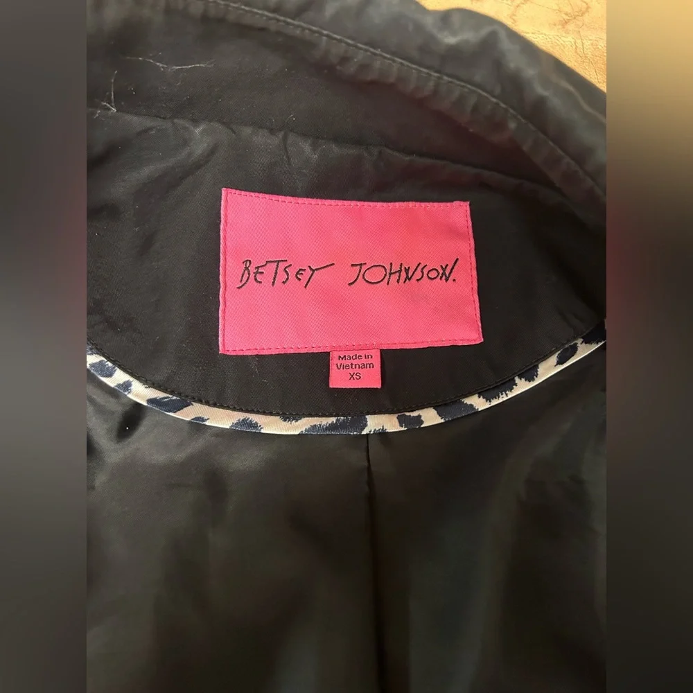Betsey Johnson black and tan trench coat size XS - Picture 4 of 4